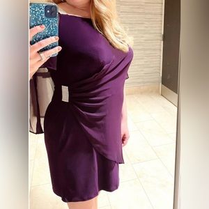 Dark Purple Cold Shoulder Dress